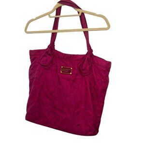 Marc Jacobs Raspberry quilted tote padded computer pocket inside 18x15